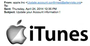 Ejemplo de phishing: iTunes