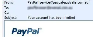 Ejemplo de phishing: PayPal